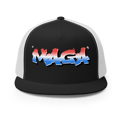 MAGA Graffiti Flat Bill Trucker Hat