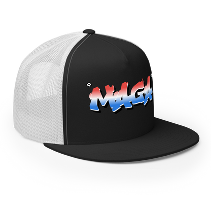 MAGA Graffiti Flat Bill Trucker Hat